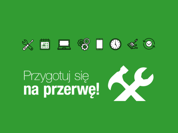 Grafika ilustrująca przerwę techniczną